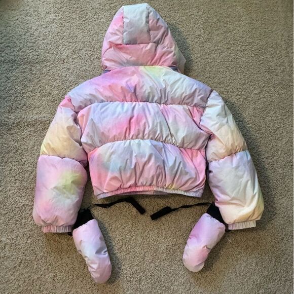 Goldbergh Lumina Puffer Ski Jacket Coat NWT Pastel Pink Purple US 10 Mittens - Picture 10 of 12